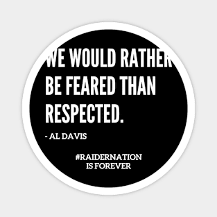 Famous Al Davis Fear Quote Magnet